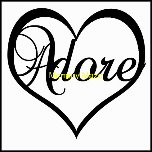 Adore in heart  75 x 75  in circle  bulk pack of 3
